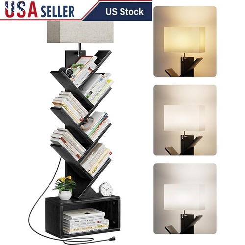 Libreria verticale con lampada
